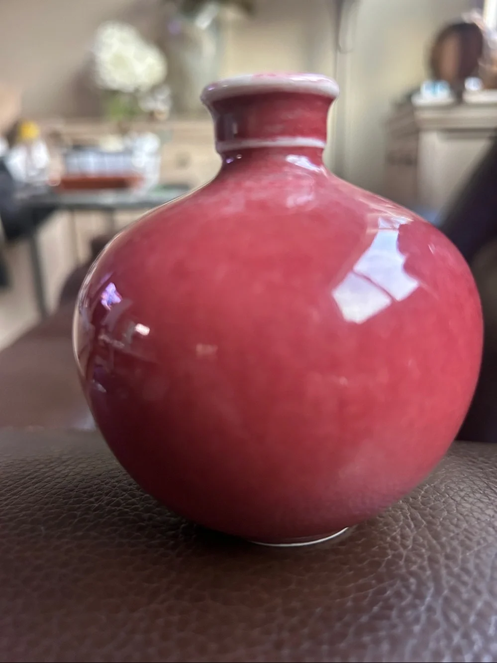 Red Glazed Ceramic Bud Vase - Home Accents